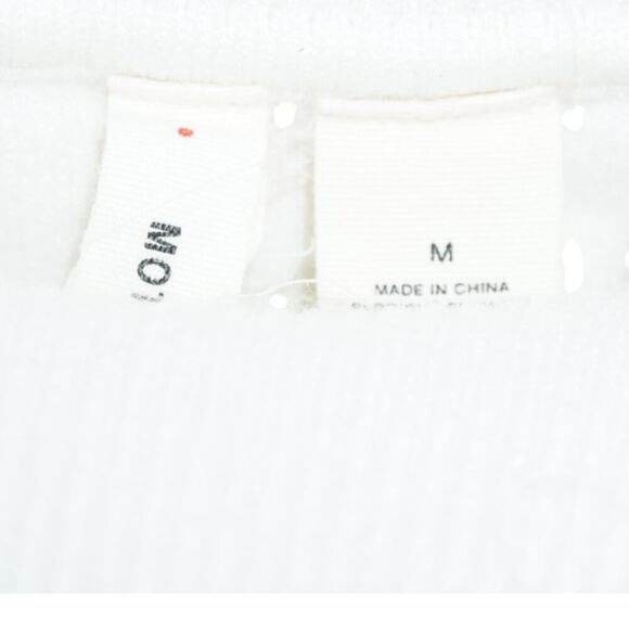 MOTH Women’s M White Mock Neck Short Sleeve Sweater Top Soft Stretch Minimalist - Picture 3 of 5